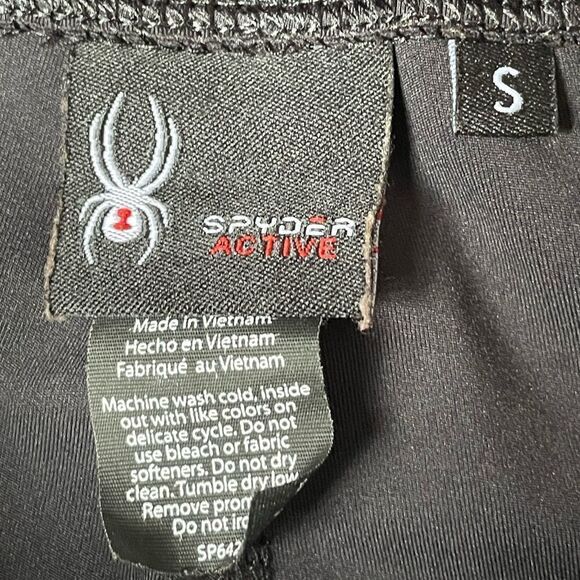 Spyder Active Black High Waisted Web Print Compression Leggings (Size: Small) - Picture 9 of 10